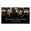 Gold Foil Confetti On Black Business Card