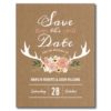 Save The Date Antler Postcard