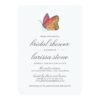 Watercolor Butterfly Red Bridal Shower Invitation Card