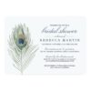 Watercolor Peacock Feather Bridal Shower Invitation Card