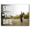 Bold Arrow Photo Modern Type Save The Date Postcard