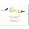 Colorful Birds On A Wire New Address Announcements Postcard