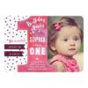 First Birthday Party Invitation Girl Watercolor