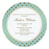 Mint Faux Gold Foil Polka Dots Pattern Invitation
