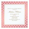Pink Faux Gold Foil Polka Dots Pattern Invitation