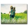 Retro Script White | Photo Save The Date Postcard