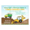 Backhoe And Dump Truck Boy Birthday Party Invitation