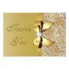 Faux Gold Sequins Bow Diamond Wedding Thank You Card