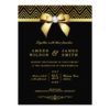 Large Black Gold Chevrons Diamond Bow Wedding Invitation
