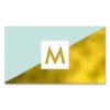 Modern Faux Gold Foil Mint Monogram Business Card