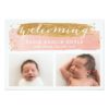 Painterly Faux Gold Pink | Birth Announcement