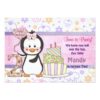 Penguin Cute - Girl Second Birthday Invitation
