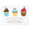 Red White And Blue Cupcakes 4th Of July Party Invitation