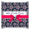 Red White Blue Stars 4th Of July Bbq Party Invitation