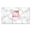 Stylish Marble And Rose Gold Printed Texture Business Card