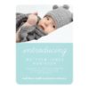 Sweet Simple Blue Modern Photo Birth Announcement