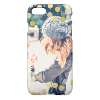 custom photo gold confetti iphone 7 case