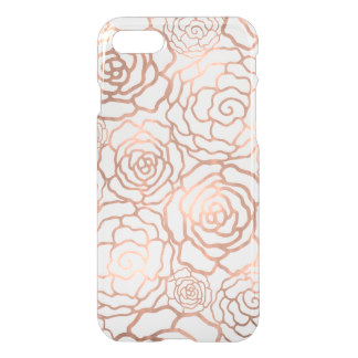 faux rose gold foil floral lattice clear iphone 7 case