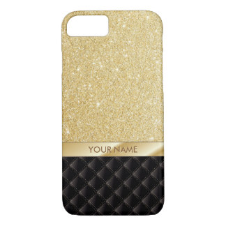 luxury gold glitter custom name iphone 7 cases