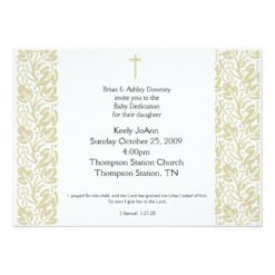 Baby Dedication Gender Neutral Baptism Invitation Card