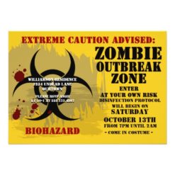 Biohazard Zombie Party Invitation Card