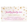 Business Card Stylish Confetti Pink Gold Glitter Standard Business Cards