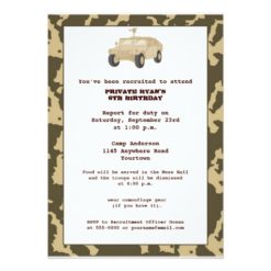 Camo Birthday Party Invitation Card