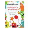 Cute Little Monster Bash Birthday Party Invitation Card