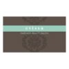 Elegant Cute Damask Pattern Finesse Gray Mint Double-Sided Standard Business Cards (Pack Of 100)