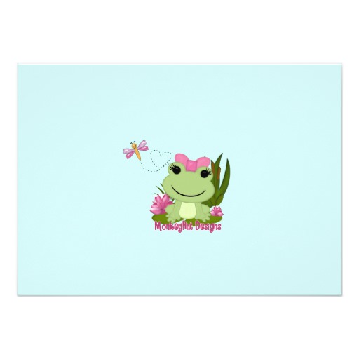 Sale 50% off on Girl Frog Birthday Invitation Pink Pond Turtle ...