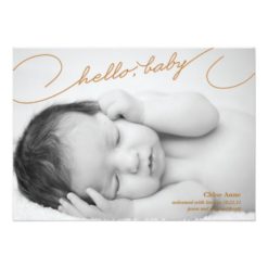 Hello Baby - Newborn Birth Announcement Invitation Card