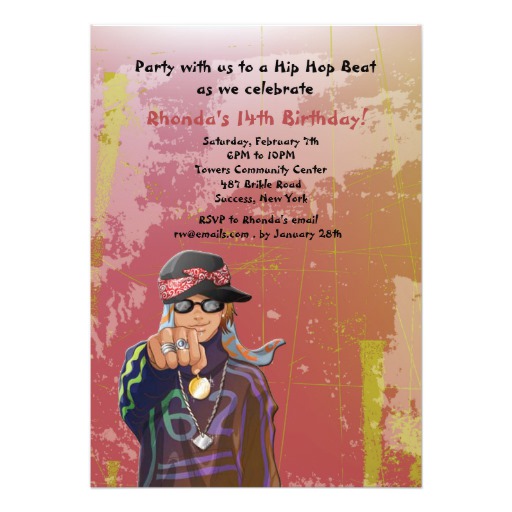Sale 50% off on Hip Hop Girl Birthday Party Invitation Card - LadyPrints