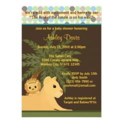 Lion Baby Shower Invitation King Of The Jungle Kot Invitation Card