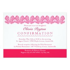 Paisley Border Confirmation Invitation Card