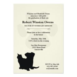 Paw Print Veterinary Graduation Invitation Card