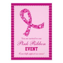 Pink Ribbon Breast Cancer Event Invitation Card