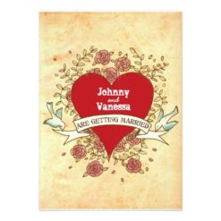 Rock 'N' Roll Wedding (Roses) Invitation Card