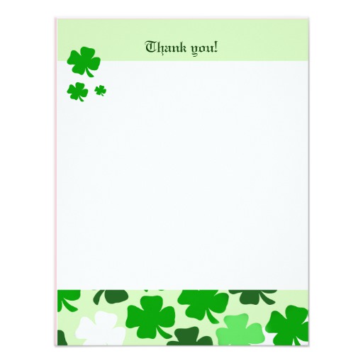 Sale 50% off on Shamrocks St Patricks Day 4X5 Flat Thank You Note Paper ...