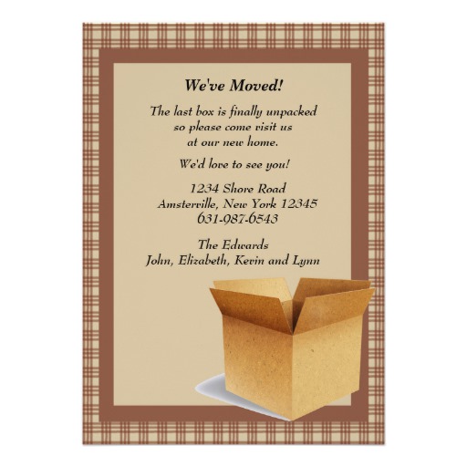 Moving Invitations Sale 50% off on The Moving Box - Moving Announcement Invitation Card ...