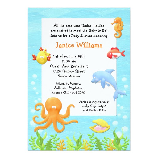 Sale 50 Off Under The Sea Baby Shower Invitation Card Ladyprints
