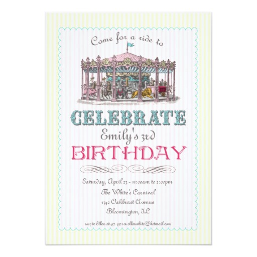 Sale 50% off on Vintage Carousel Party Invitation Card - LadyPrints