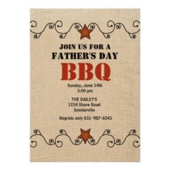 Wired Red Star Father'S Day Bbq Invitation Card