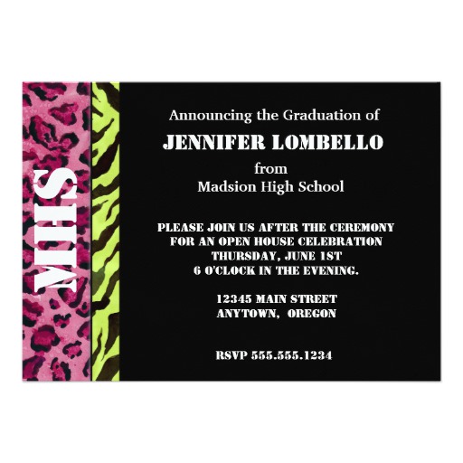 Leopard Graduation Invitations Sale 50% off on Zebra Leopard Print Graduation Announcement Invitation ...