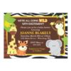 Zebra Print Jungle Safari Baby Shower Invitation Card