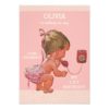 1st Birthday Baby Girl on Phone Pink Chevrons Card