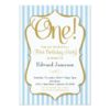 1st Birthday Invitation Boys First Blue Gold