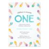 1st Birthday Party | Rainbow Ice cream invitation