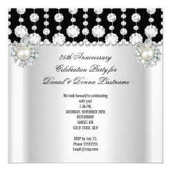 25th Anniversary Silver Black White Pearl 2 Card - Image 2