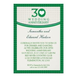 30th Heart Wedding Anniversary Invitation