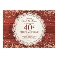 40th Anniversary Invitation Red Ruby Anniversary